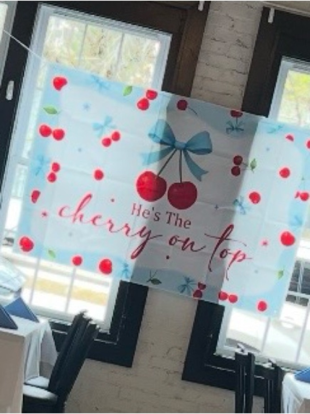 Cherry Decorative Banner and vases